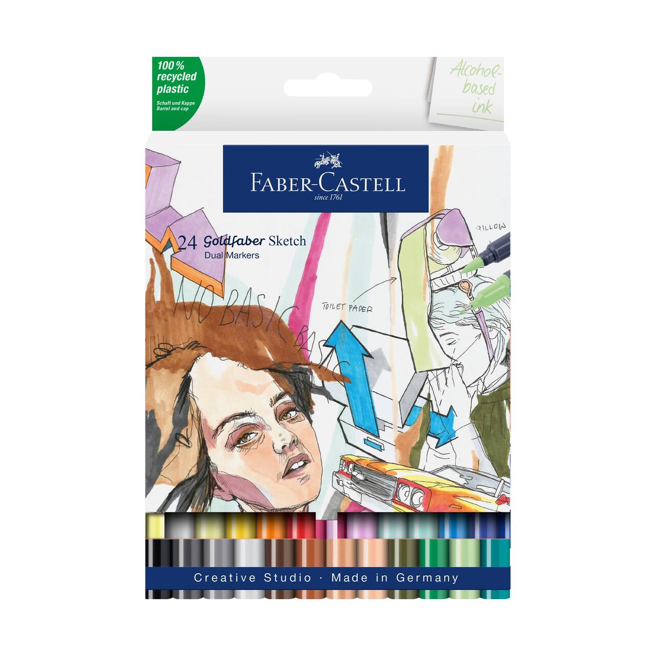Faber-Castell® Goldfaber 24 Color Dual Tip Sketch Markers
